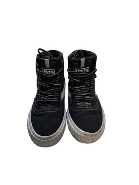 Levi's Kids Black and White High-Top Canvas Sneakers